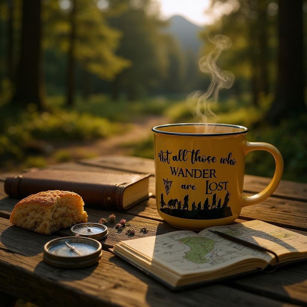 Not all those who wander are lost lord of the rings mug 