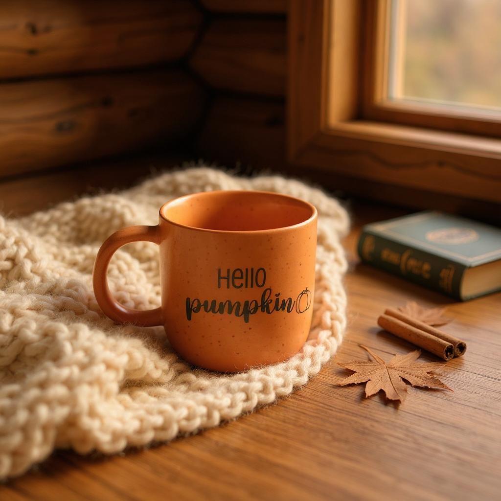 Hello pumpkin autumn mug