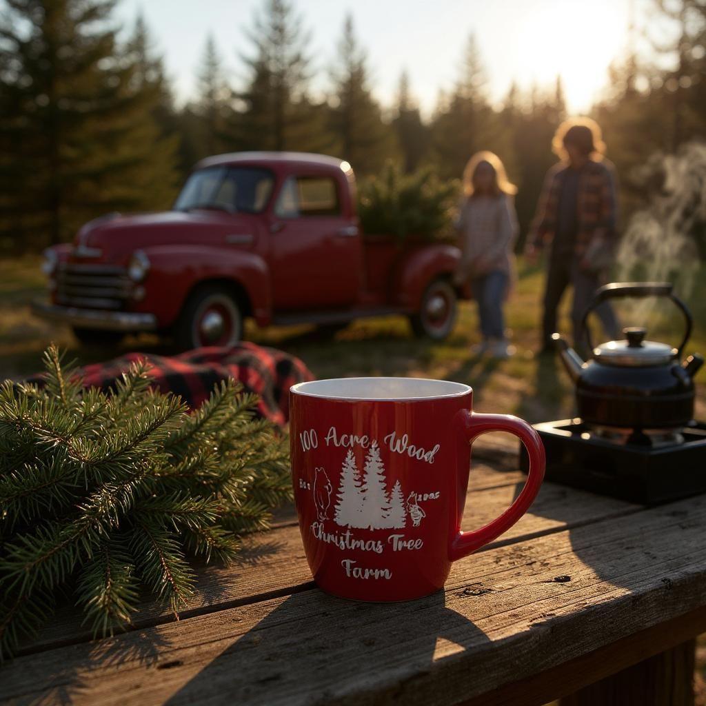 Christmas tree farm Winnie the Pooh mug