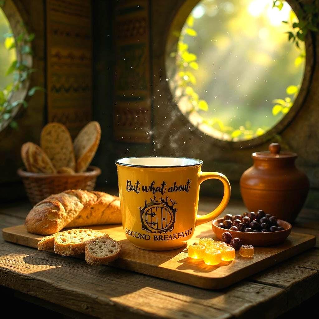 Second Breakfast lord of the rings mug 