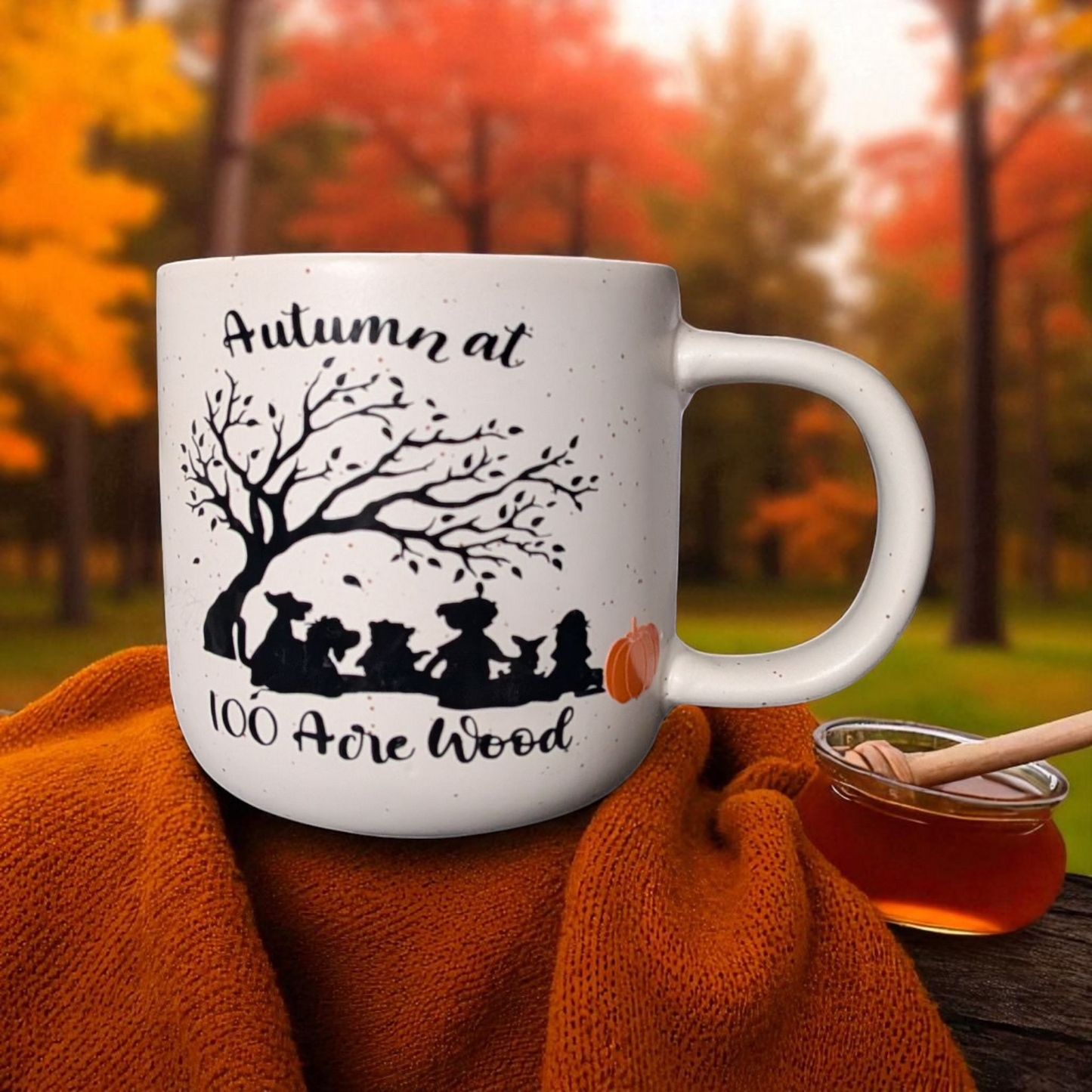 Autumn at 100 acre wood Winnie the Pooh inspired Mug 